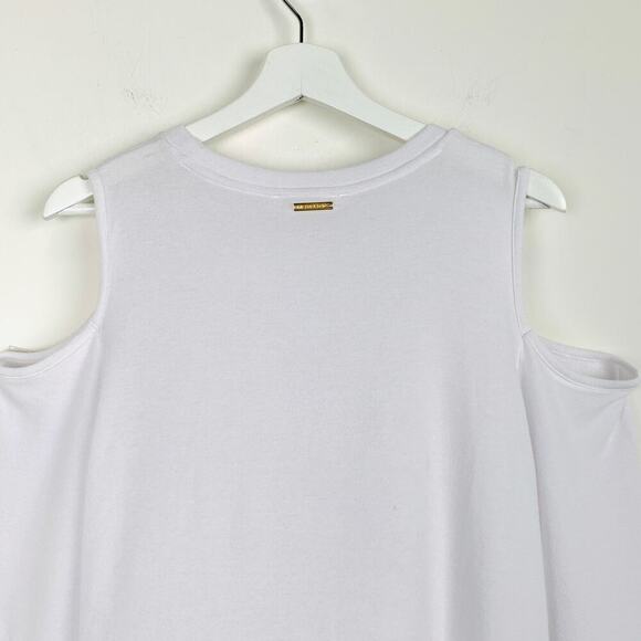 NWT Michael Kors Cold Shoulder Button Down Top Size L - Picture 6 of 11